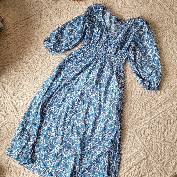 J Crew Bloom Block print floral dress sz S - Picture 1 of 3